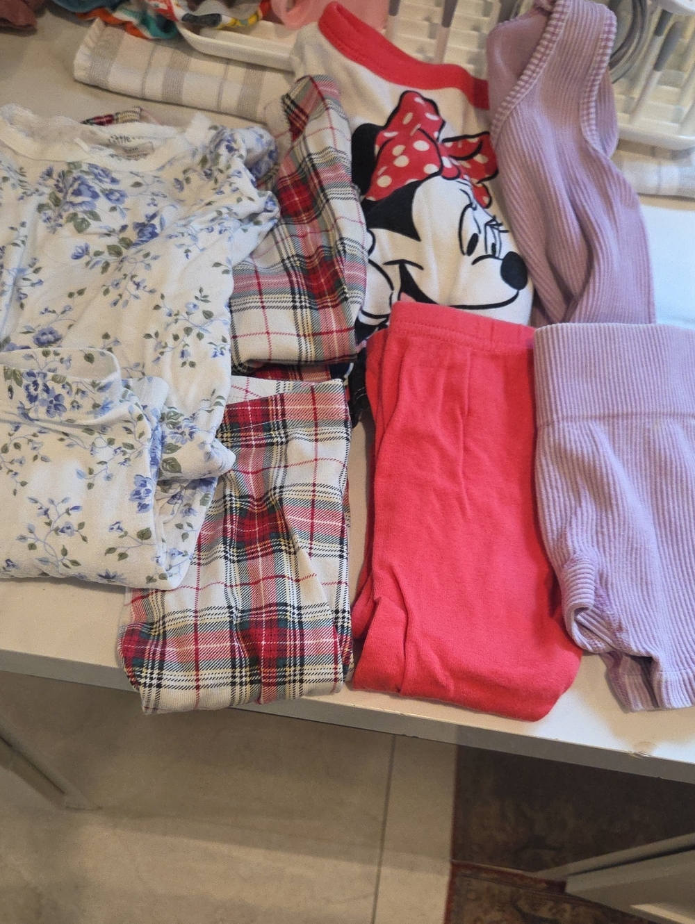 Girls Kids Pajama Top and Bottom Sets. 4 Sets of 2T 24 Month Pjs.